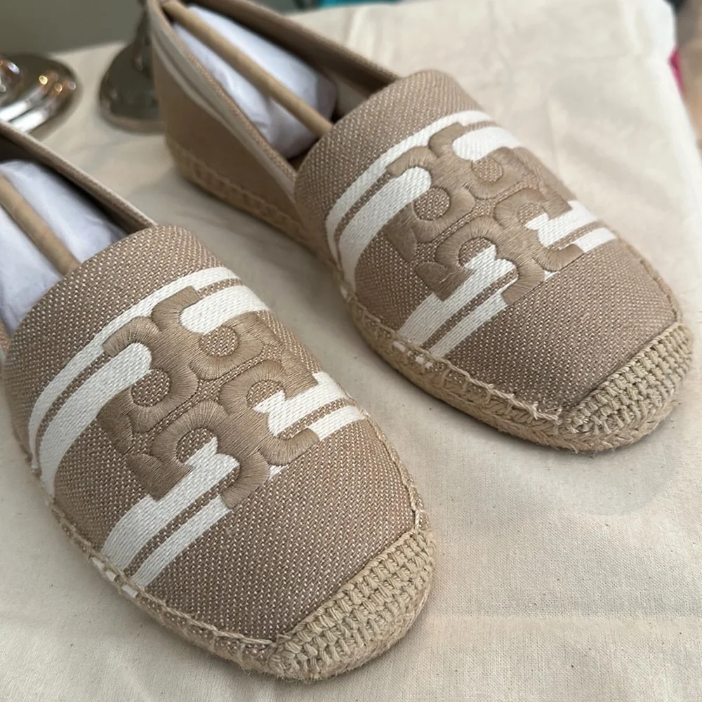 Tory Burch canvas logo espadrilles